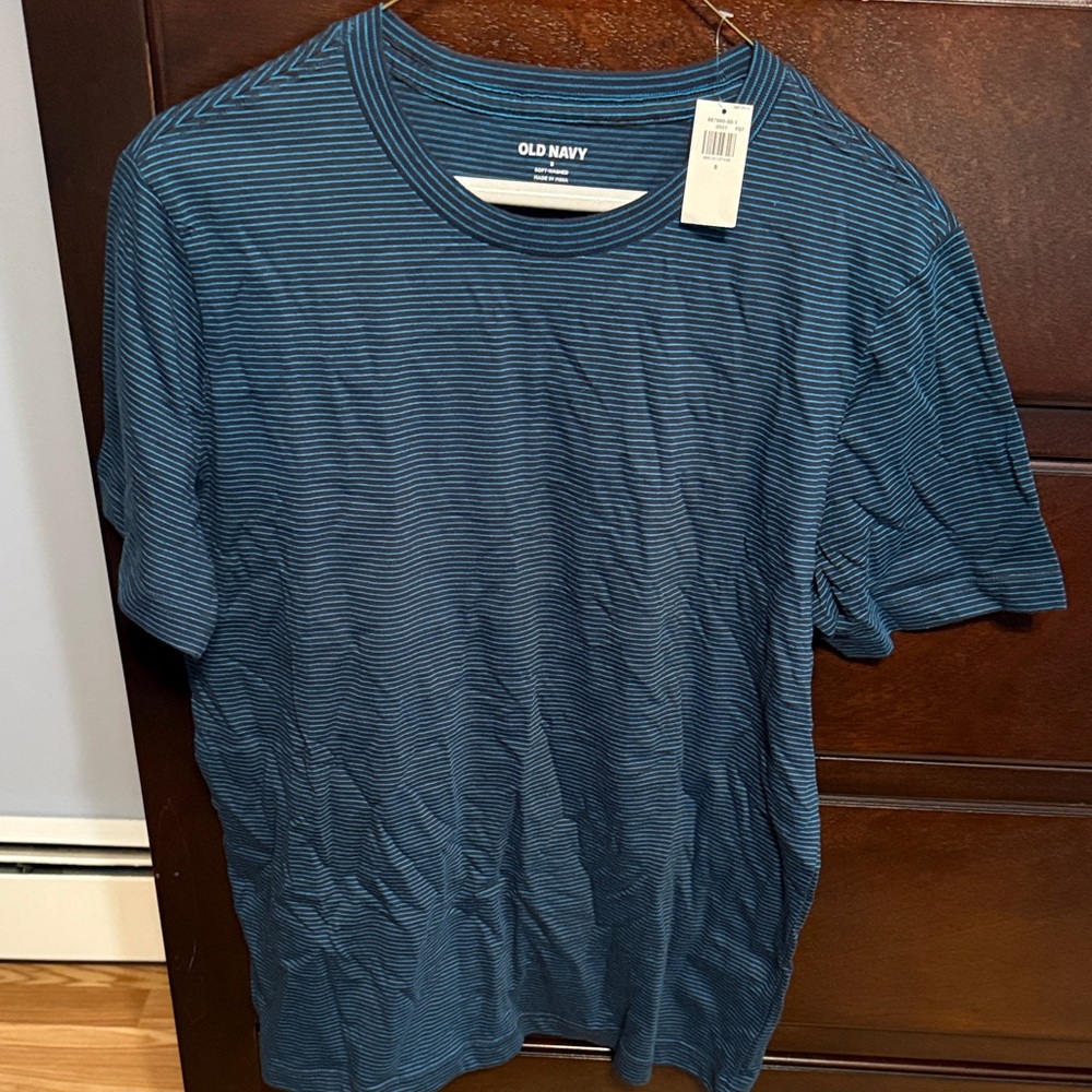 Old Navy Men's Teal Striped Tee